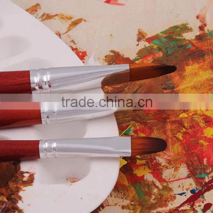 In Stock 6pcs Professional High Quality Filbert Shape Nylon Hair Artist Brush