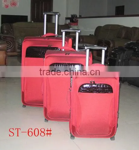 two wheels aluminum trolley easy cleaning four set new retro 1680D trolley bag