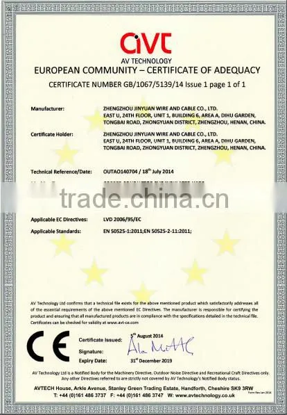 450/750v H07V-K H05V-K single core cable with CE certificate