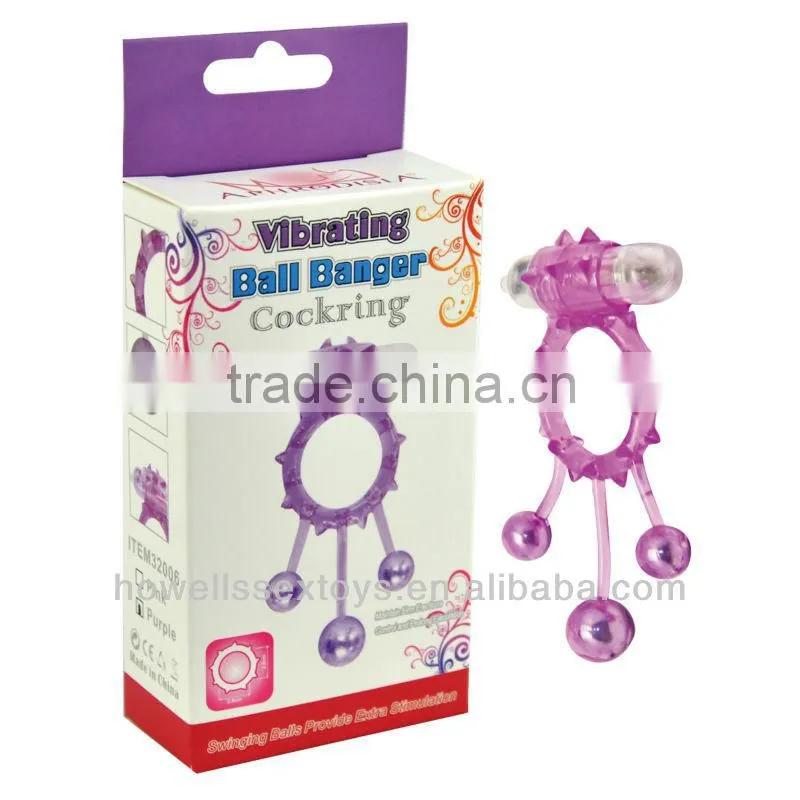 3 balls Vibe Cock Ring Sex Products, hot sex male sex toys