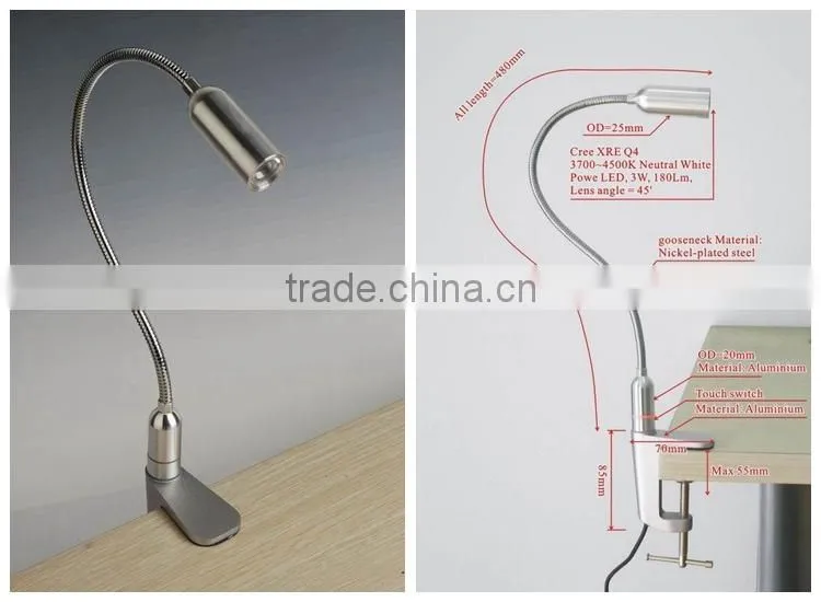 Simple design touch switch flexible LED table lamp CL3012F