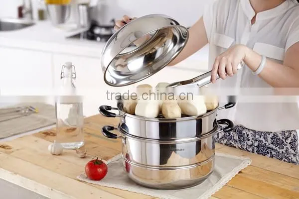 Kitchenware set 2 layers stainless steel 0.5mm food steamer