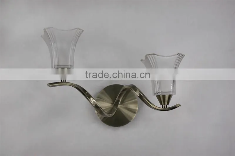 2013 transparent glass wall lamp design for bedroom/hotel