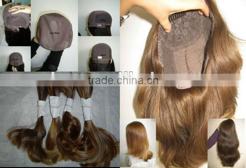 medium brown with highlights Human Kosher Remy Wig