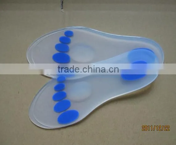 transparent XL high quality silicone gel insoles for shoes eco-friendly