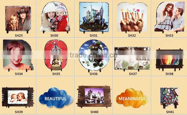 Sunmeta sublimation wooden rock photo frame wall hanging SH40