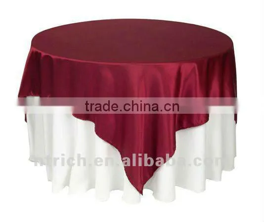 Terrific smooth hand feel satin overlay for table