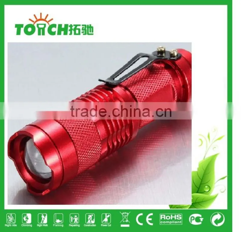mini led falshlight super waterproof zoomable led lamp Rechargeable High power flashlight 3w XPE led flashlights for camping