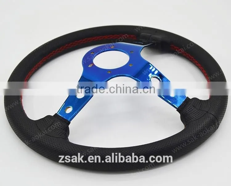 14 inch genuine leather neo chrome steering wheel