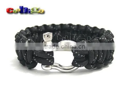 New Style Adjustable Bow Shackle Stainless Steel Buckles For Paracord Bracelet Parachute Cord