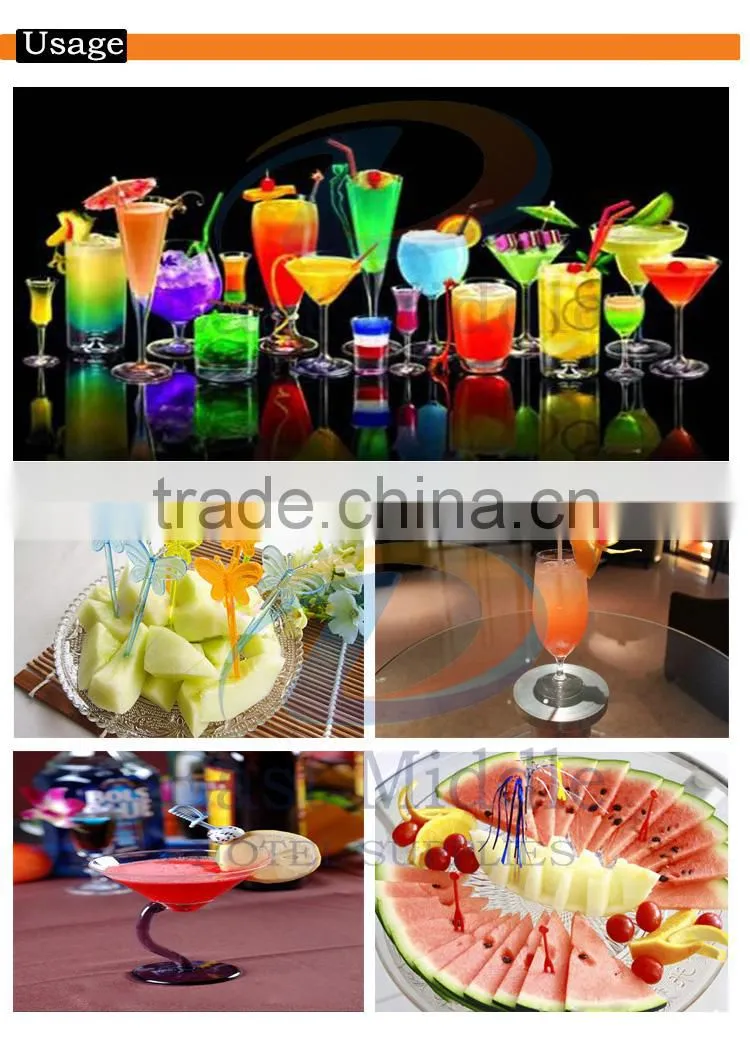 cheap 4 inch Eco-friendly disposable transparent plastic bamboo design fruit forks bulk production