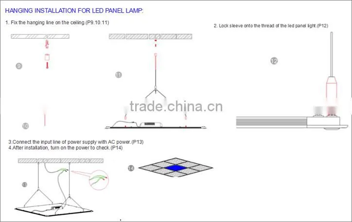Warm Cool White 60x60cm LED Panel Light Pendant 36W LED Panel Lighting for Workshop