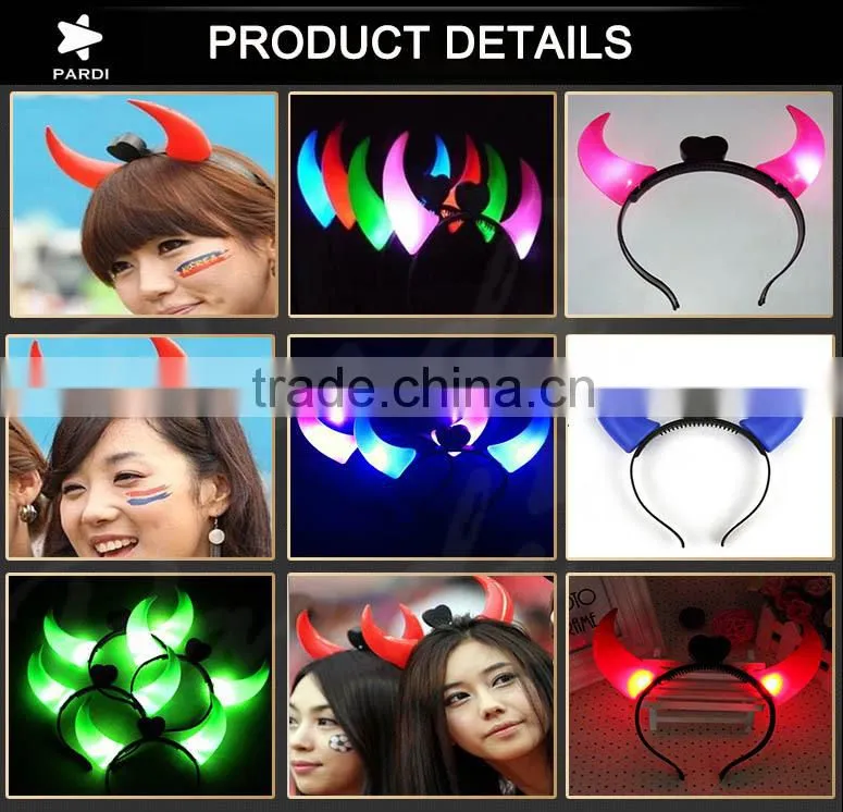 Factory supply cheap halloween led light up devil horns