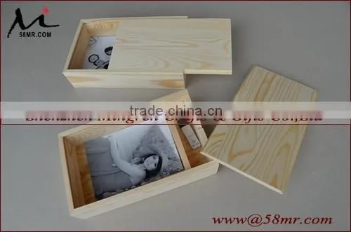 Wood Photo Storage Gift Box with USB Box