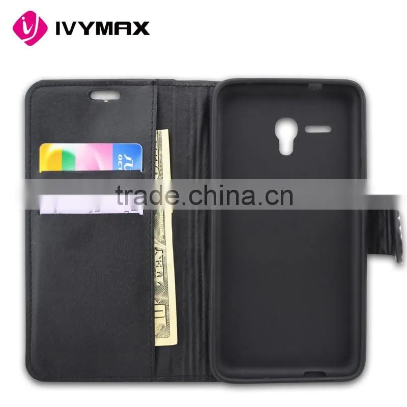 2016 latest new design full body bling diamond leather flip wallet case pouch for alcatel fierce xl