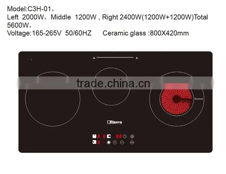 730*410mm touch sensor ceramic and induction hob home appliances
