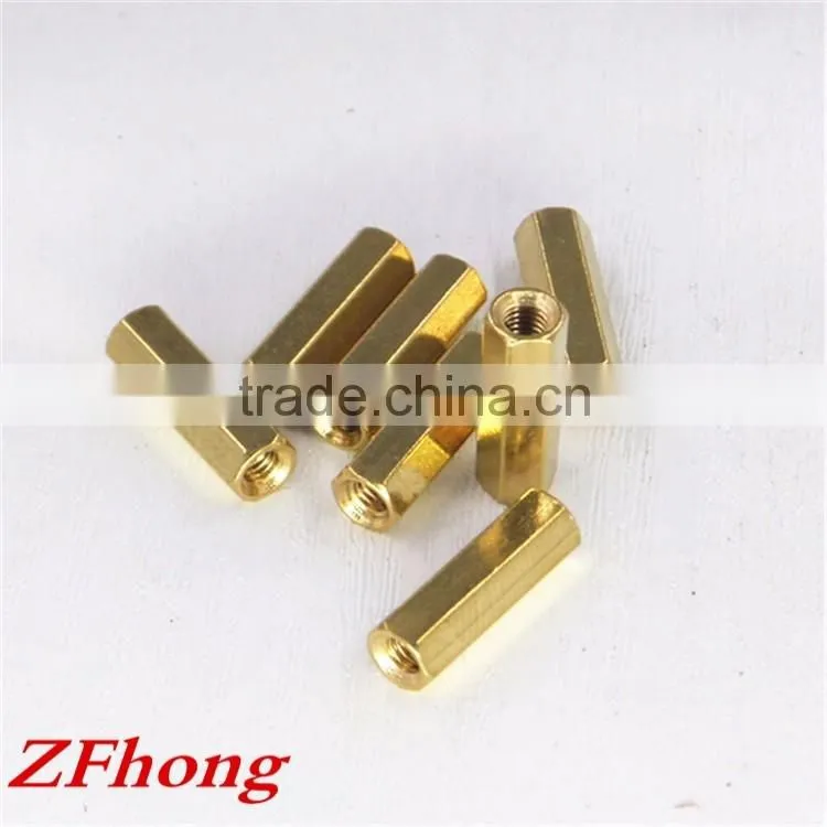 made in china high quality din6334 sleeve hex / hexagon brass coupling nut m3