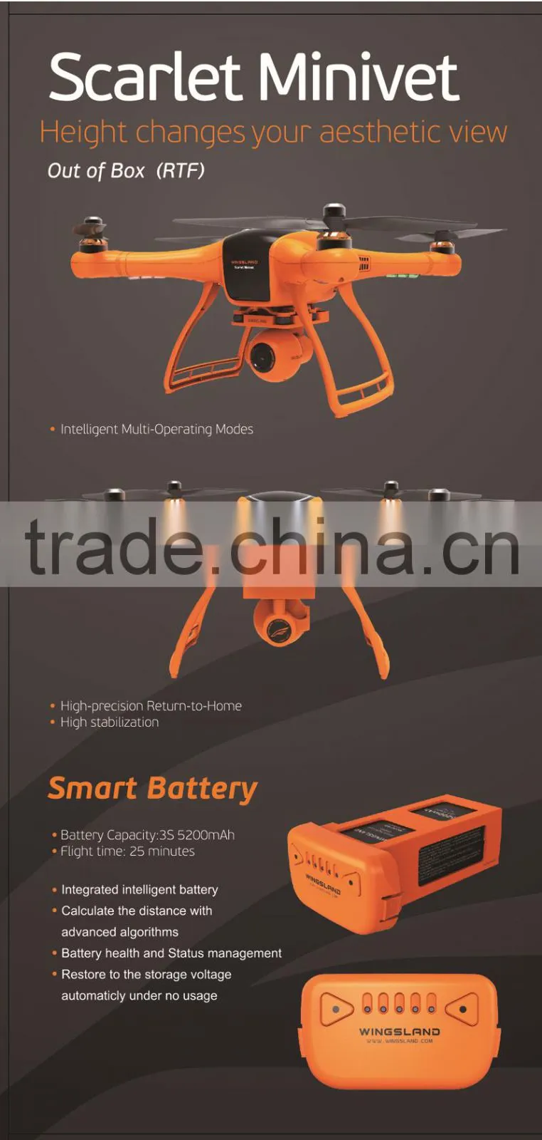 2015 Newest GPS Professional Rc Drone With HD Camera Uav 4-Axis Rc Quad Copter Drone