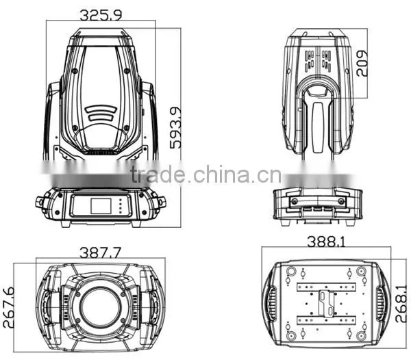 2015 new product 10r beam spot led 3 in 1 moving head light