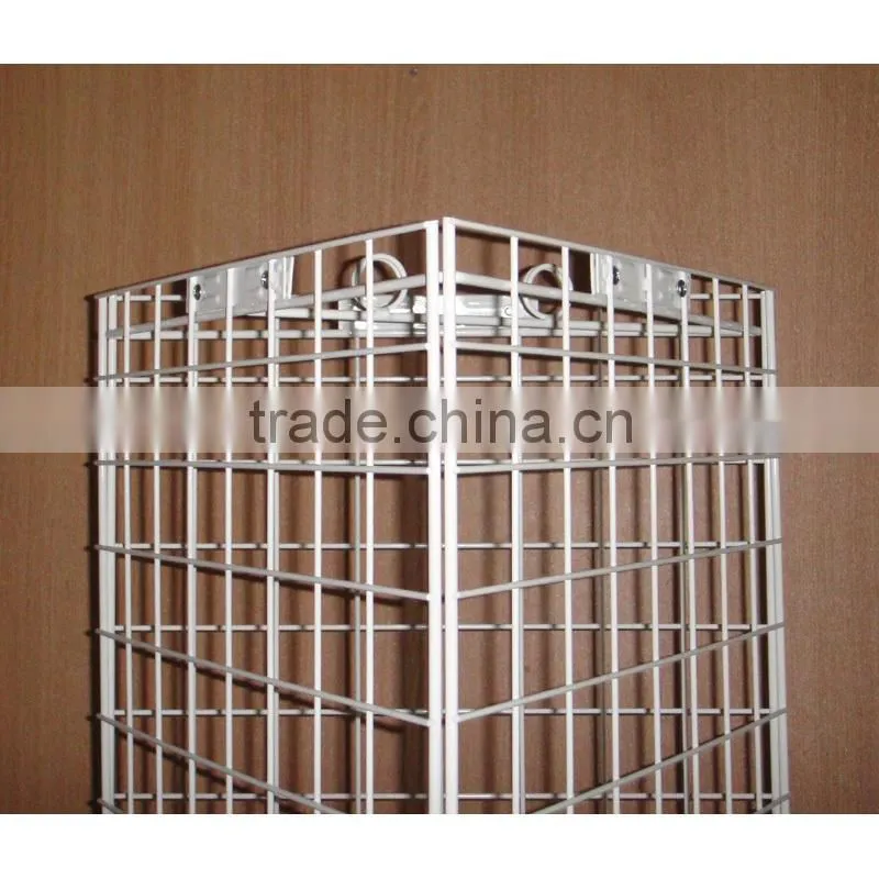 3 sides floor spinning grid wire rack display for promotion purpose