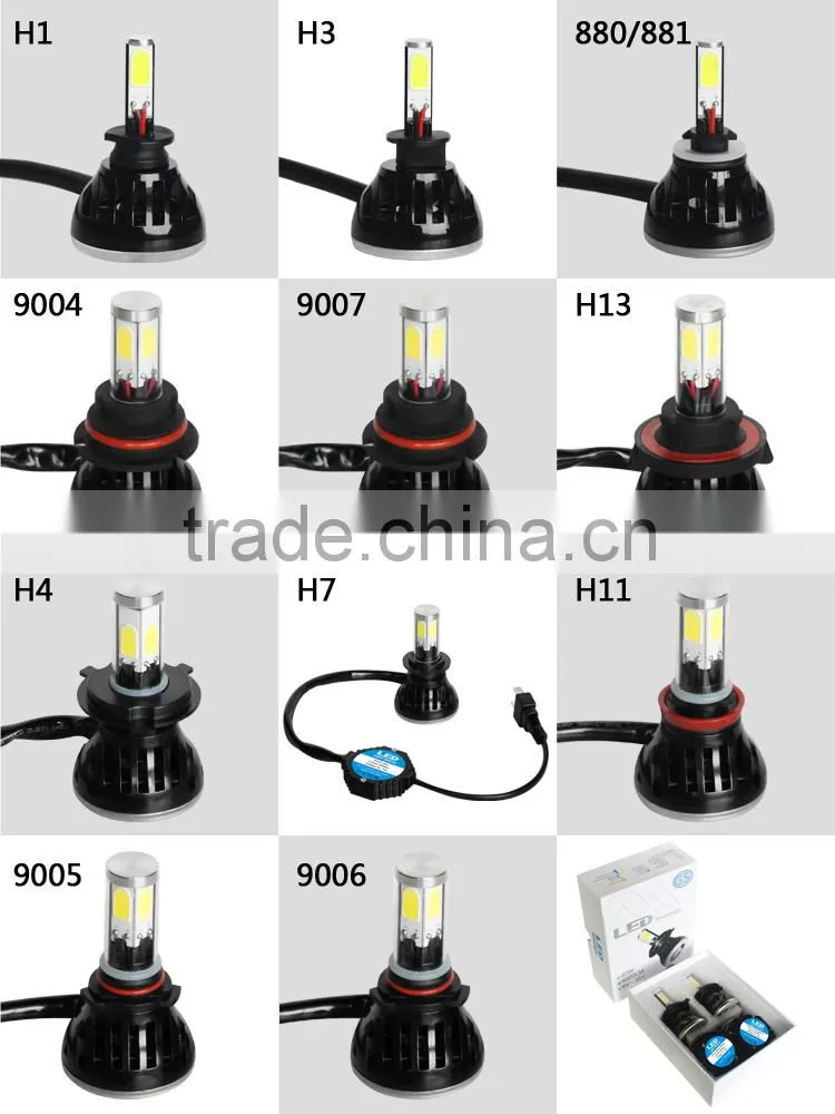 wholesale 80W Auto LED headlight bulbs 9012 12v 24v h1 h3 h7 h11 9005 9006 H/L9004 9007 H13 H4 car led headlight h16