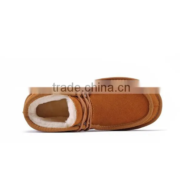 Soft leather warm fur linined men european style snow boots