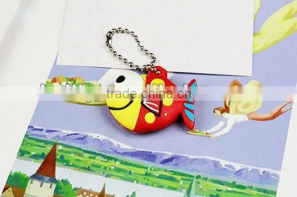 Cartoon Fish shape custom Soft PVC 3D key cap factory