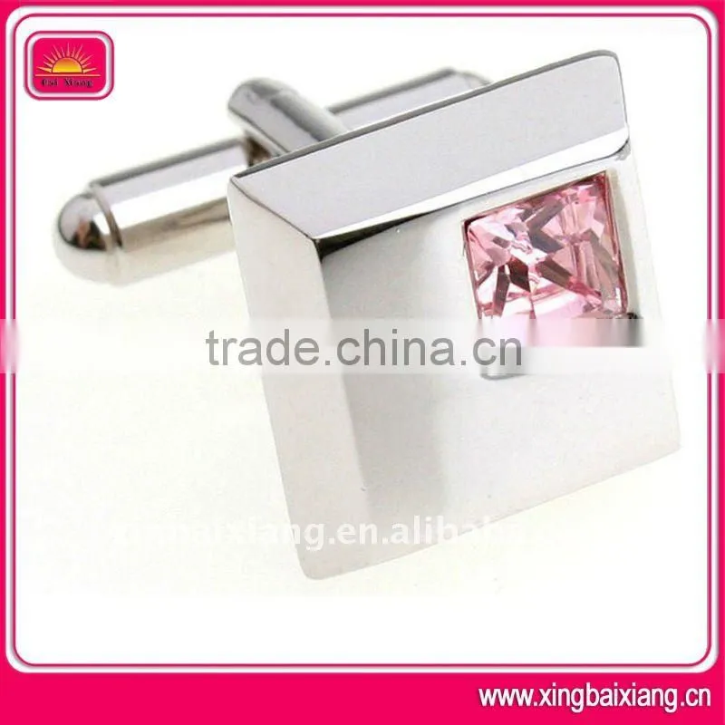 hot sell fashion promotion metal pink cufflink