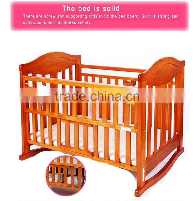2015 best quality Wooden baby bed