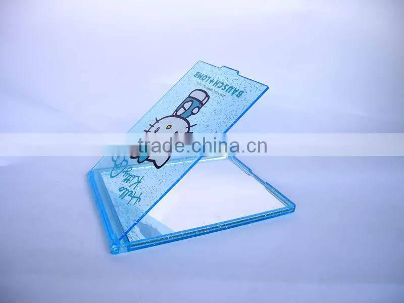 ABS mirror,square mirror, blue hello kitty mirror, standing mirror, portable fold cosmetic mirror