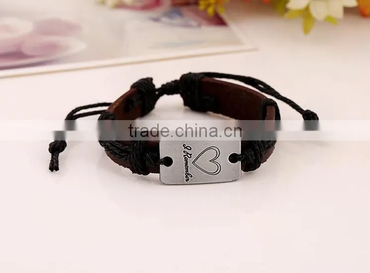factory price new leather love forever punk bracelet