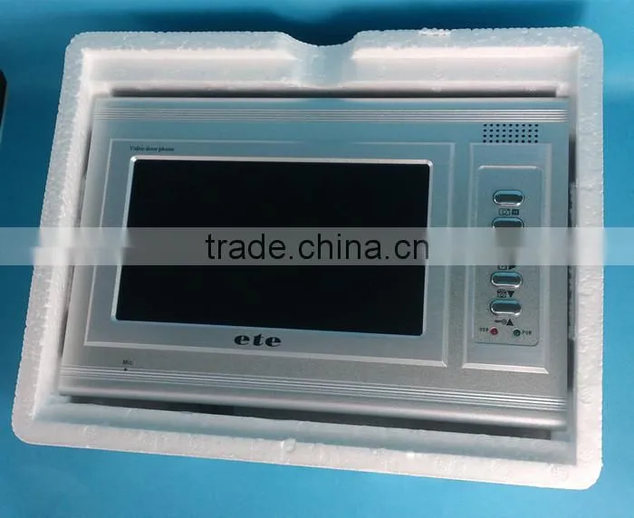 7" hand free touch button panel monitor aluminum video door phone with waterproof door carema