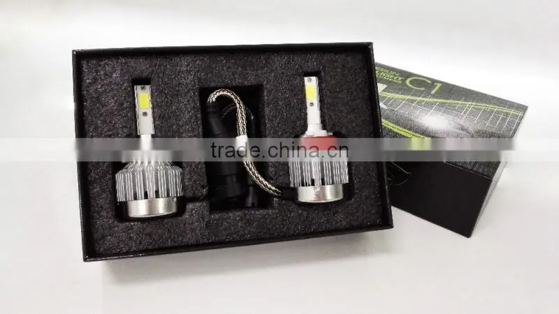 C1 led headlight bulbs COB chip motor front lights conversion 9005 9006 kit for all cars
