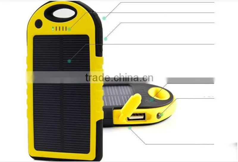 valued waterproof dirtproof 5000 mAh stockproof solar power bank