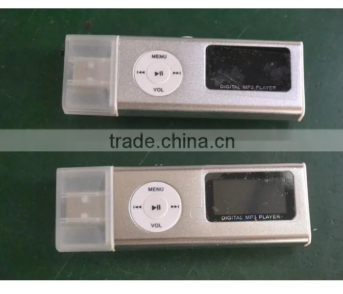 2-in-1 blue Mini Clip LCD Screen USB MP3 Player with speaker
