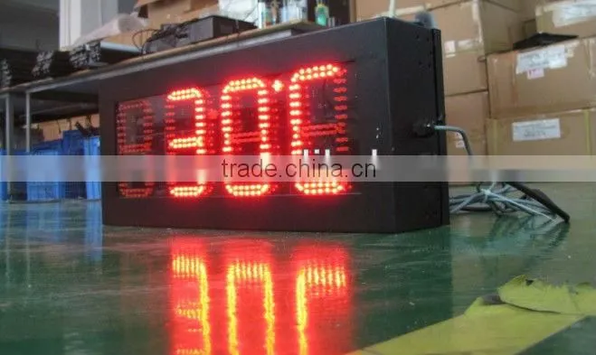 5 inches red color outdoor waterproof Led Time And Temperature Sign Board