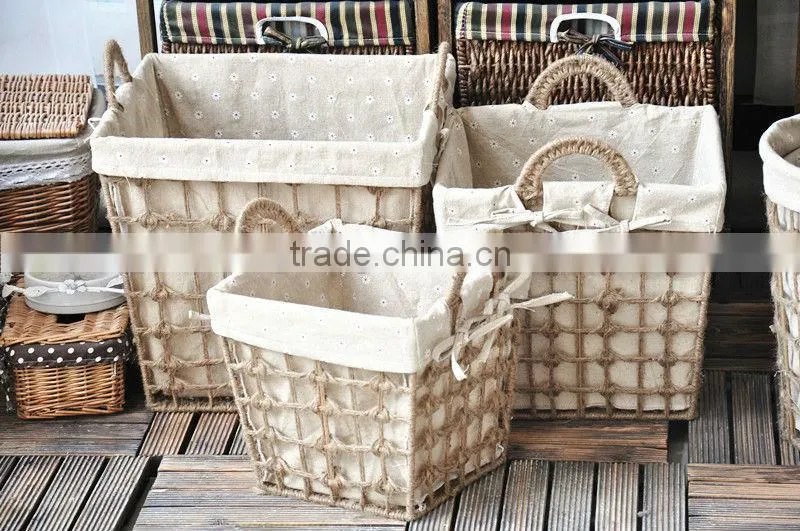 8 Hand Woven - pastoral style - straw - dirty laundry basket - Storage Basket - storage basket basket