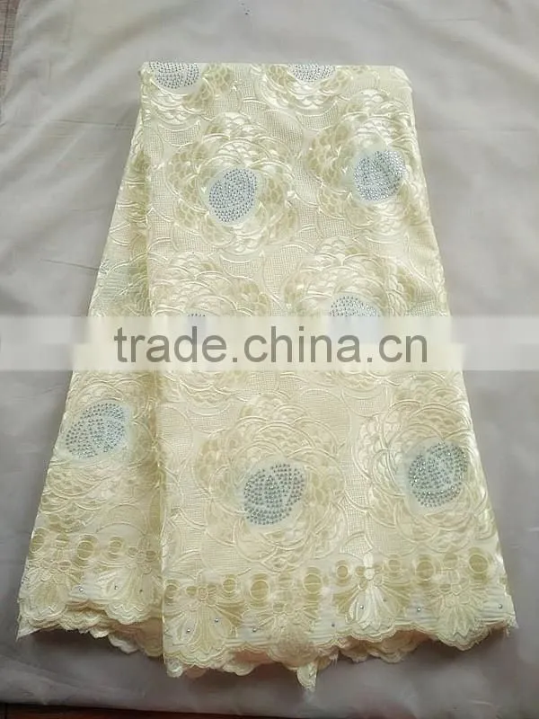 Hot sell nigeria laces swiss voile lace for dressing