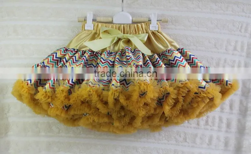 new design wholesale chevron pettiskirt for girls hot sale 2013 lastest new design satin skirt