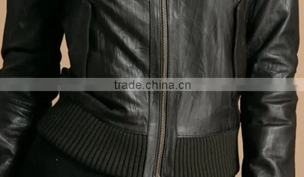 Women Hooded Leather Jacket