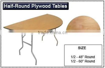 60"Aluminum edging wood folding table and chair used restaurant equipment