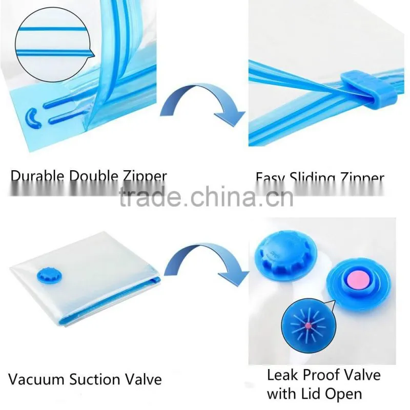 Fashion Designed Transparent Vacuum Clothing Compressed Storage Bag