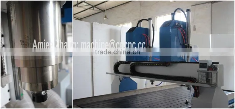 4*8 feet 1325 Double Spindles 3D CNC Engraver With Air Cylinder for Z Holding Original NcStudio Dust Collector ZK-1325
