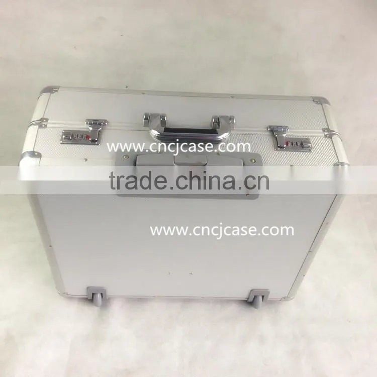 abs aluminum trolley case with sandwich zipper bag