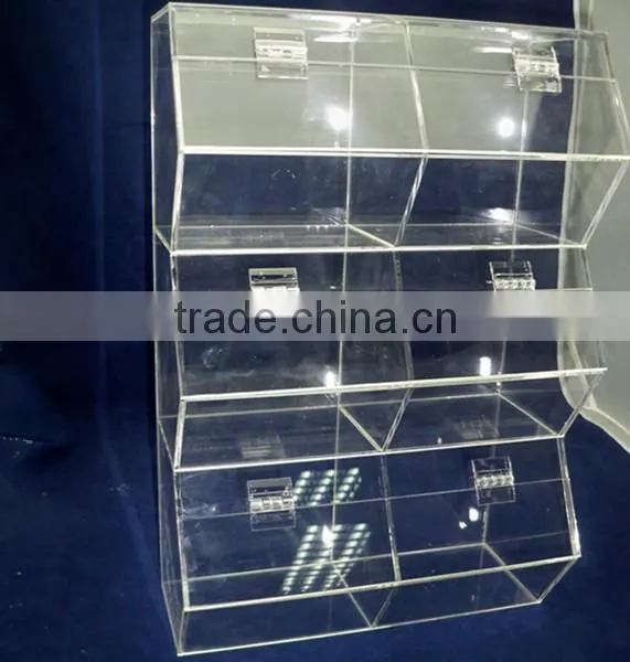 Free standing acrylic brochure holder on floor