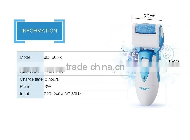 JINDING JD-505R Rechargeable Electric Callus Remover Professional Electronic Pedicure Foot File Callus Remover