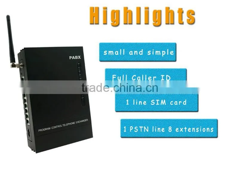 8 channels 1 SIM card GSM wireless PABX PBX MS108-GSM