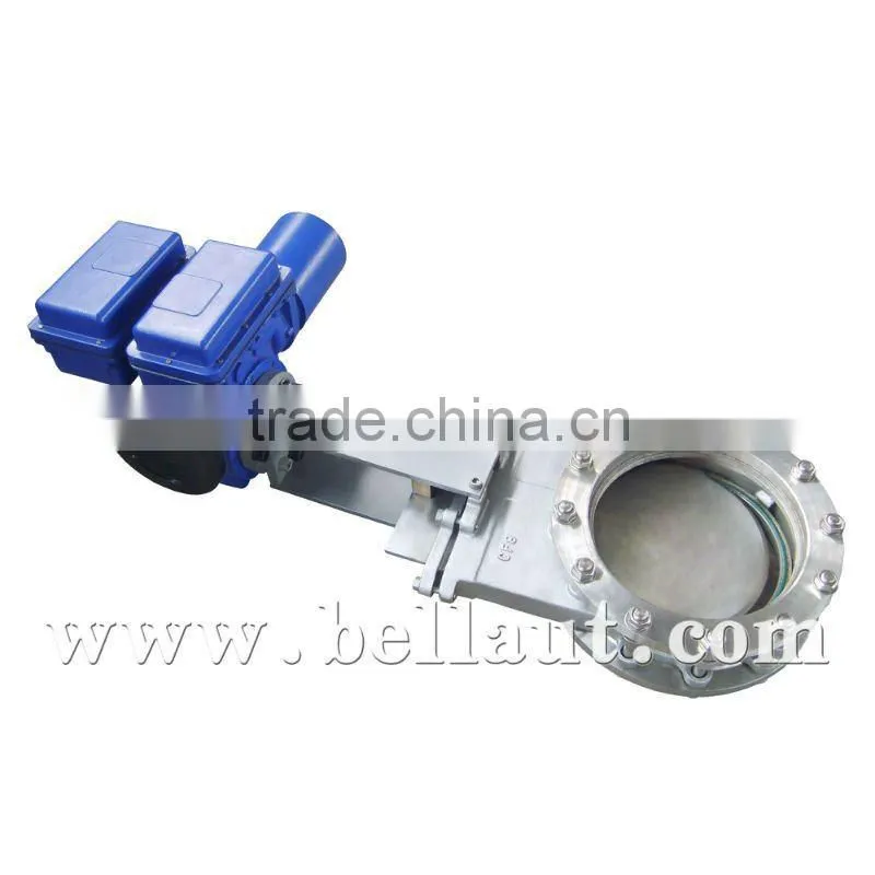 150# flange end knife gate valve with electric actuator