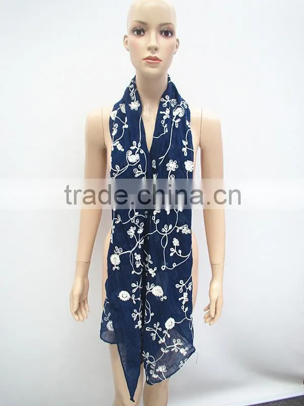 Pink emboss fashin flower scarf