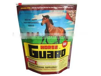 Stand up plastic pet food bag with slider zipper